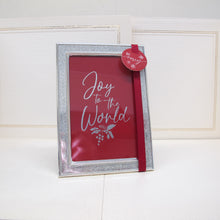 Load image into Gallery viewer, Malden &quot;Joy to the World&quot; 4x6&quot; Holiday Frame Silver with Red Outer Frame
