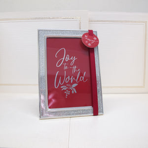 Malden "Joy to the World" 4x6" Holiday Frame Silver with Red Outer Frame